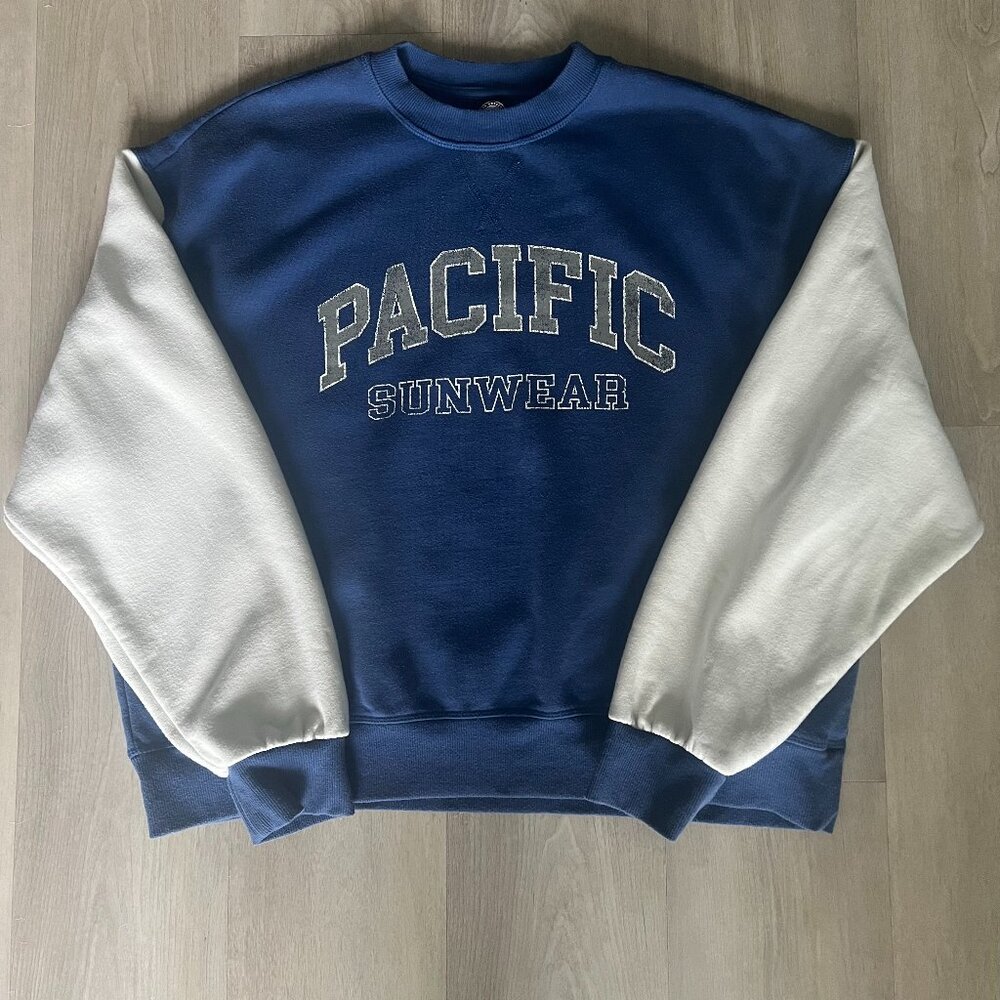 Pac Sun Pacific Sunwear Wms Oversized Crewneck Sweatshirt Sz M Collegiate Preppy